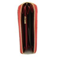 Кожаный женский кошелек на молнии Prada 27-025 Red reptile_1