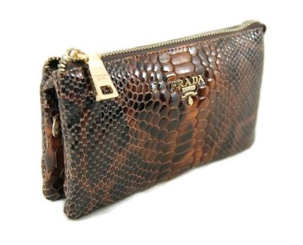 Женская сумочка-клатч Prada reptile 27-010 brown