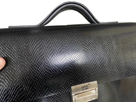 Мужской кожаный портфель MontBlanc (Монблан) L1090-5 3980 Black