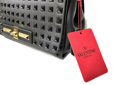 Женская кожаная сумка Valentino garavani 48714 Black