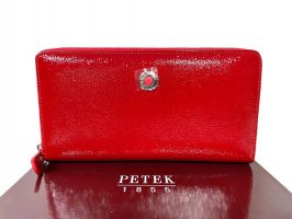 Женский кожаный кошелёк-клатч Petek 5093 красный